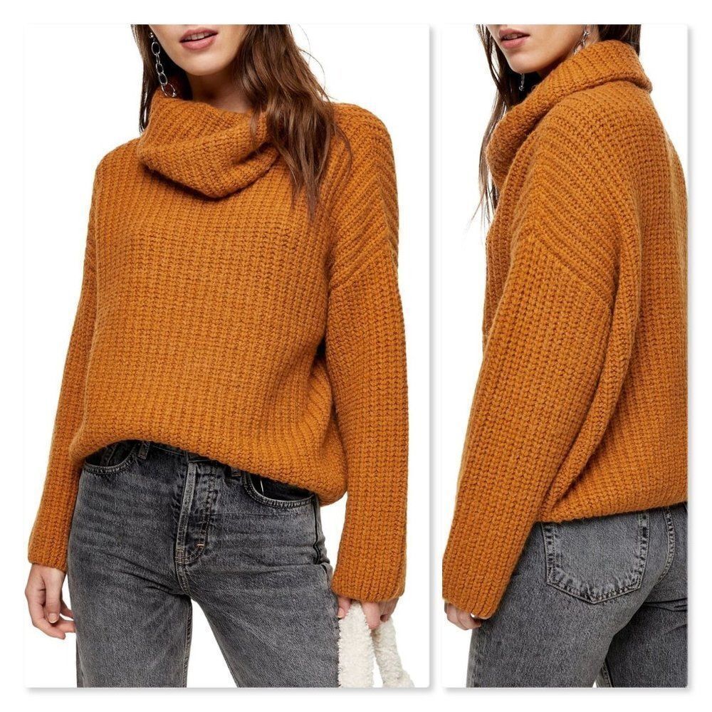 Topshop Turtleneck Rib Knit Sweater sz Medium